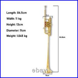 Herald Flag Trumpet in Bb Brass Finish with Case and Mouthpiece for Parade-Band