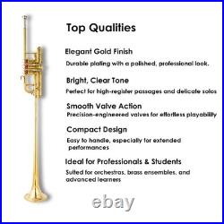 Herald Flag Trumpet in Bb Brass Finish with Case and Mouthpiece for Parade-Band