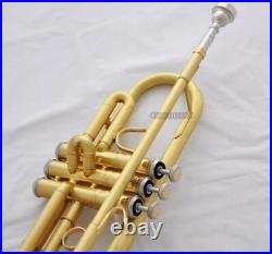 High Grade Matt Brush Brass Trumpet B-Flat 4-7/8 Horn With Case Mouthpiece
