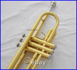 High Grade Matt Brush Brass Trumpet B-Flat 4-7/8 Horn With Case Mouthpiece