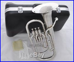 High-Grade New Silver Nickel 3 Piston Baritone Horn Bb Keys Wtih Case
