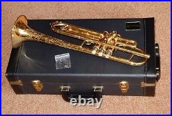 Holton MF Horn ST307.468 Large Bore Gold Plated Engraved Professional Trumpet