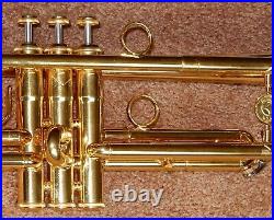 Holton MF Horn ST307.468 Large Bore Gold Plated Engraved Professional Trumpet