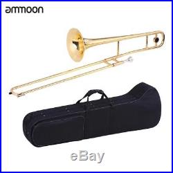 Hot Gold Alto Student Bb Tone B flat Trombone School Band with Case Care Kit