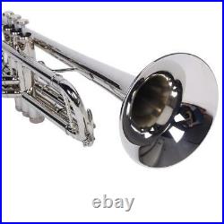 Hot Sale B Flat Silver Bb Trumpet for Concert Band with Case