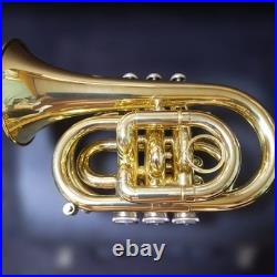 Jupiter JPT-416 Pocket Trumpet with Case Compact Bb Travel Horn with Case