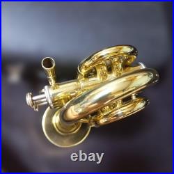 Jupiter JPT-416 Pocket Trumpet with Case Compact Bb Travel Horn with Case
