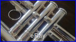 Kanstul USA 1510-A C Trumpet Bright Silver Plate Finish Used Great Condition