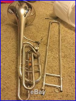 King 8B doube-trigger silver bass trombone