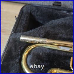 King Bb Trumpet Brass Lacquered Gold Jazz 3 Valves Hook with Case NO MOUTHPIECE