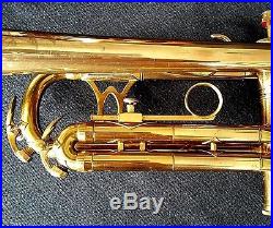 King Liberty Trumpet 1950s Double Tuning Slide Gold Lacquer Mouthpiece Case