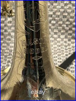 King Master Model Raw Brass 1939 Cornet w Bach 7C Mouthpiece (no case)