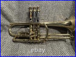 King Master Model Raw Brass 1939 Cornet w Bach 7C Mouthpiece (no case)
