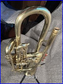 King Master Model Raw Brass 1939 Cornet w Bach 7C Mouthpiece (no case)