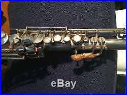 King Soprano Saxophone H. N. White Co, Silver Plated Bb, low pitch