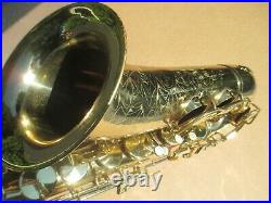King Zephyr Tenor Saxophone Plays Very Well Circa 1937-38 Art Deco Engraving