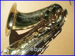 King Zephyr Tenor Saxophone Plays Very Well Circa 1937-38 Art Deco Engraving