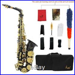 LADE Brass Engraved Alto Saxophone Sax Eb E-Flat Professional Black O9G8