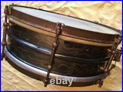LOVELY early vintage BLACK BEAUTY, DELUX SNARE DRUM BY LUDWIG 5x14