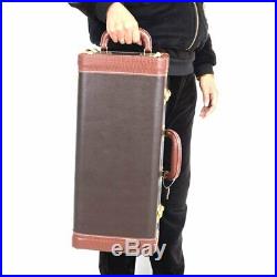 Leather Trumpet Hard Case Gig Bag Box Handheld Water-resistance Storage 2 Locks