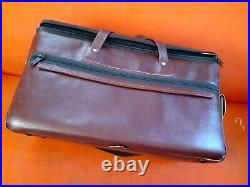 Leather case for 2 trumpets / zipper spaces for computer. Excellent condition