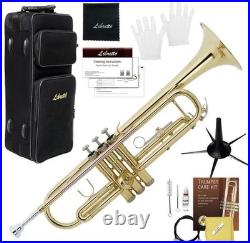 Libretto Gold Lacquer Bb Trumpet Set, Rose Brass Leadpipe, Standard for Begin