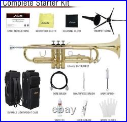 Libretto Gold Lacquer Bb Trumpet Set, Rose Brass Leadpipe, Standard for Begin