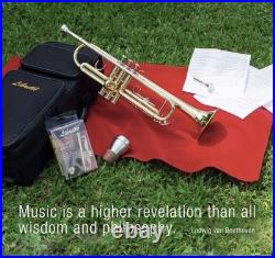 Libretto Gold Lacquer Bb Trumpet Set, Rose Brass Leadpipe, Standard for Begin