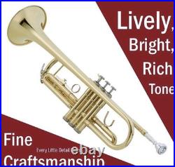 Libretto Gold Lacquer Bb Trumpet Set, Rose Brass Leadpipe, Standard for Begin