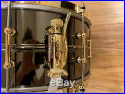 Ludwig 110th Anniversary 6.5x14 Black Beauty 8-Lug Snare in Black Nickel Brass