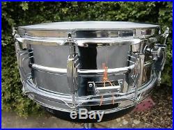 Ludwig Keystone Super Ludwig 400 Chrome Over Brass COB Snare Drum vintage 1962