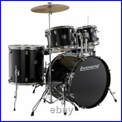 Ludwig LC17511 Accent Drive Complete 5-Piece Drum Set, Black