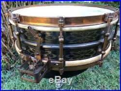 Ludwig & Ludwig 5 X 14 Deluxe Super Ludwig Model Snare Drum Vintage 1920's