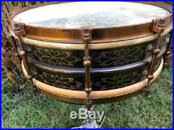Ludwig & Ludwig 5 X 14 Deluxe Super Ludwig Model Snare Drum Vintage 1920's