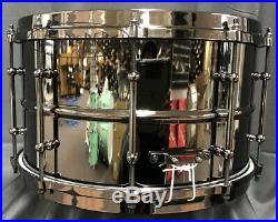 Ludwig Snare Drum Black Magic 8x14 Black Nickel Over Brass with Black Nickel Hdw