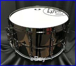 Ludwig Snare Drum Black Magic 8x14 Black Nickel Over Brass with Black Nickel Hdw