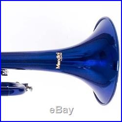 MENDINI Bb TRUMPET BLUE LACQUERED FOR CONCERT BAND +TUNER+STAND+CARE KIT+CASE