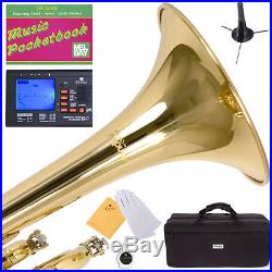 MENDINI Bb TRUMPET GOLD LACQUERED FOR CONCERT BAND +TUNER+STAND+CARE KIT+CASE