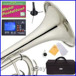 MENDINI Bb TRUMPET NICKEL PLATED FOR CONCERT BAND +TUNER+STAND+CARE KIT+CASE