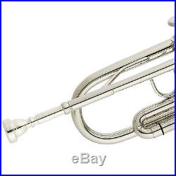 MENDINI Bb TRUMPET NICKEL PLATED FOR CONCERT BAND +TUNER+STAND+CARE KIT+CASE