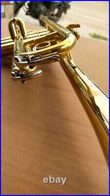 MONDAY SALE New GOLDEN FINISH Flat Trumpet C+Free Hard Case+MOUTHPIECE