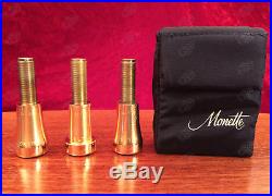 MONETTE 30th ANNIVERSARY P3 RAJA 24k GOLD Bb TRUMPETWITH 3 MOUTHPIECES AND CASE