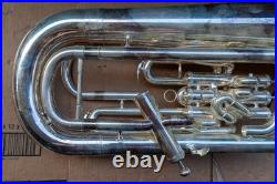 Mack Brass EU1150S 4 Valve Compensating Silver Euphonium w Case