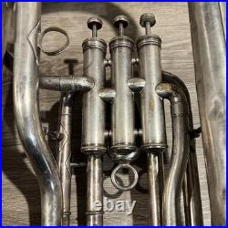 Martin Handcraft Elkhart, IND Silver Plate Baritone Horn #61916