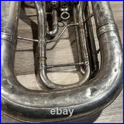 Martin Handcraft Elkhart, IND Silver Plate Baritone Horn #61916