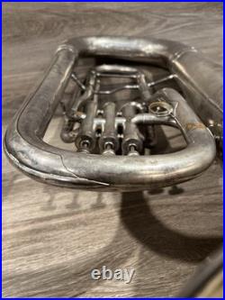 Martin Handcraft Elkhart, IND Silver Plate Baritone Horn #61916