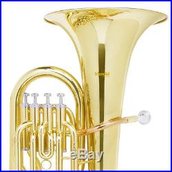 Mendini 4 Valve Gold Brass Bb Euphonium +Case+$39 Gift