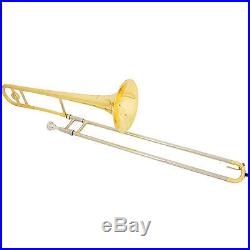 Mendini Bb Tenor Slide Trombone, Gold with Cupronickel Slide +Tuner+Pocketbook