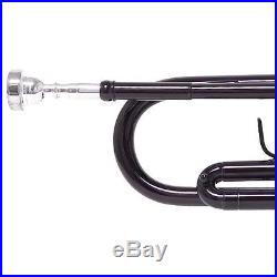 Mendini Bb Trumpet Black Lacquered Student Band +Tuner+Case+CareKit MTT-BK