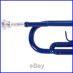 Mendini Bb Trumpet Blue Lacquered Student Band +Tuner+Case+CareKit MTT-BL